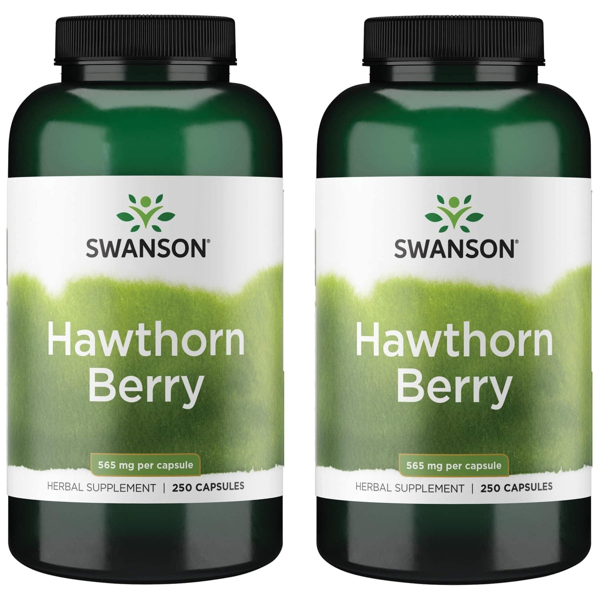 Swanson Complément Alimentaire Baies d'Aubépine 565 mg - 250 Capsules vue de face