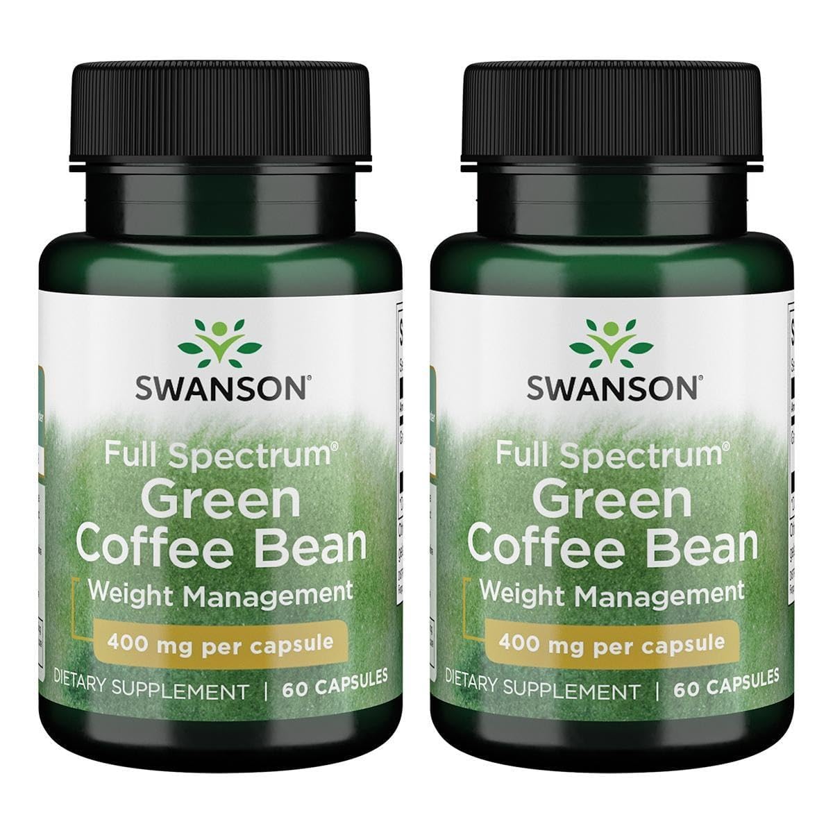 Swanson Complément Alimentaire Café Vert 400 mg 60 gélules vue de face