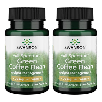 Swanson Complément Alimentaire Café Vert 400 mg 60 gélules vue de face