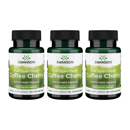 Swanson Complément Alimentaire Cerise de Café 200 mg, 60 Capsules Végétales - vue de face