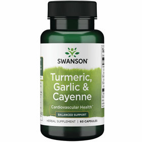 Swanson Complément Alimentaire Curcuma Ail Cayenne 60 Capsules vue de face