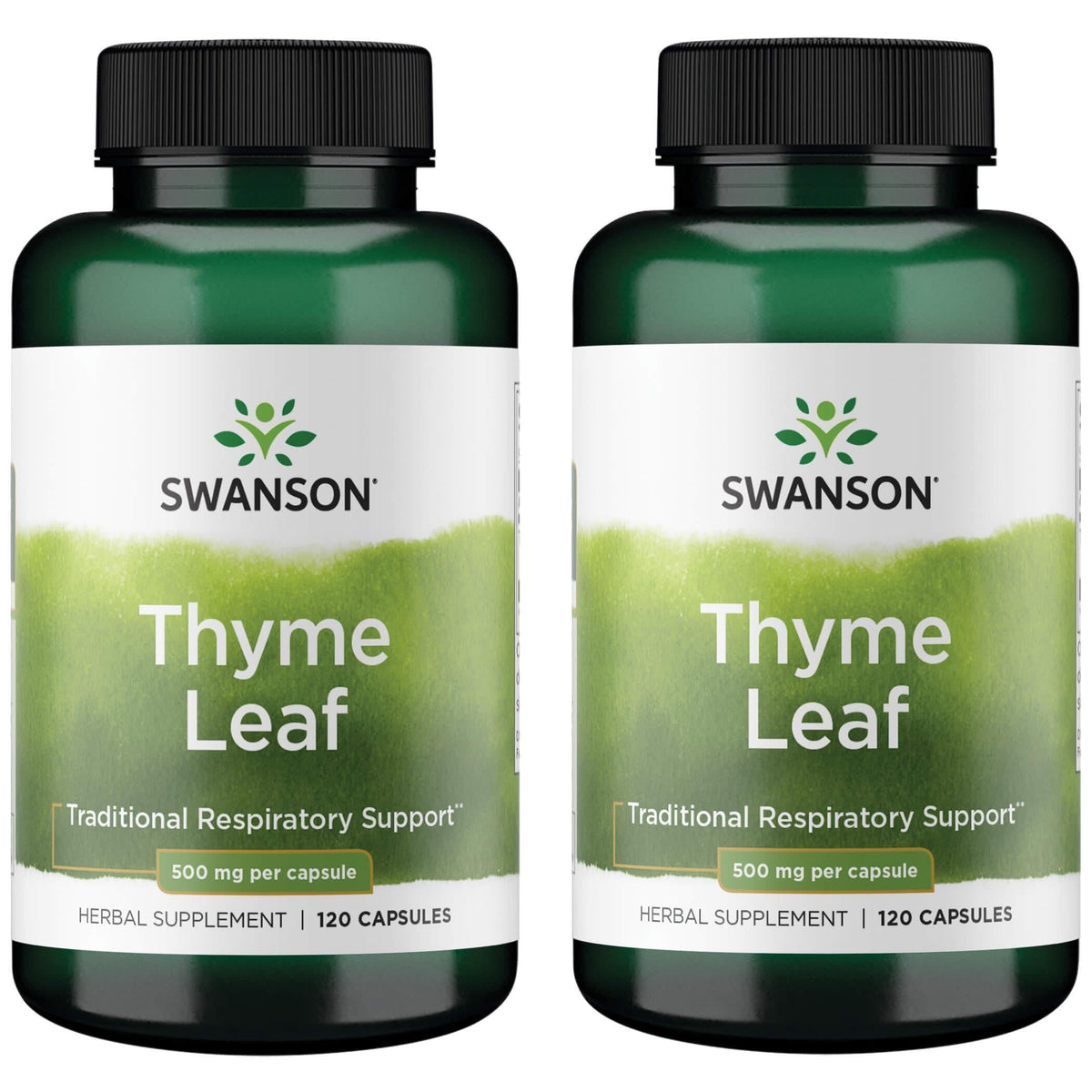 Swanson Complément Alimentaire Feuille de Thym 500 mg, 120 Gélules, vue de face