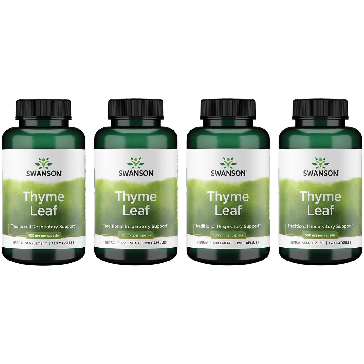 Swanson complément alimentaire feuille de thym 500 mg capsules vue avant