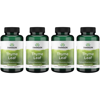 Swanson complément alimentaire feuille de thym 500 mg capsules vue avant