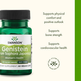 Swanson Complément Alimentaire Genistein 125 mg - gros plan des capsules