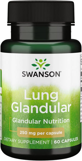 Swanson complément alimentaire glandulaire poumon 250 mg, vue avant
