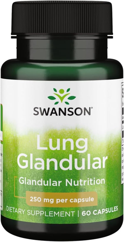 Swanson complément alimentaire glandulaire poumon 250 mg, vue avant