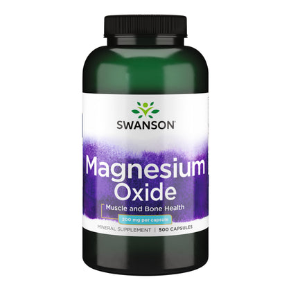 Swanson Complément Alimentaire Magnésium 200 mg, vue de face