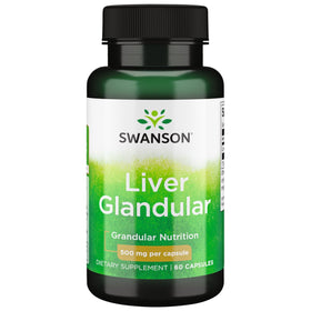Swanson Complément Glandulaire Hépatique 500 mg, 60 Capsules vue avant