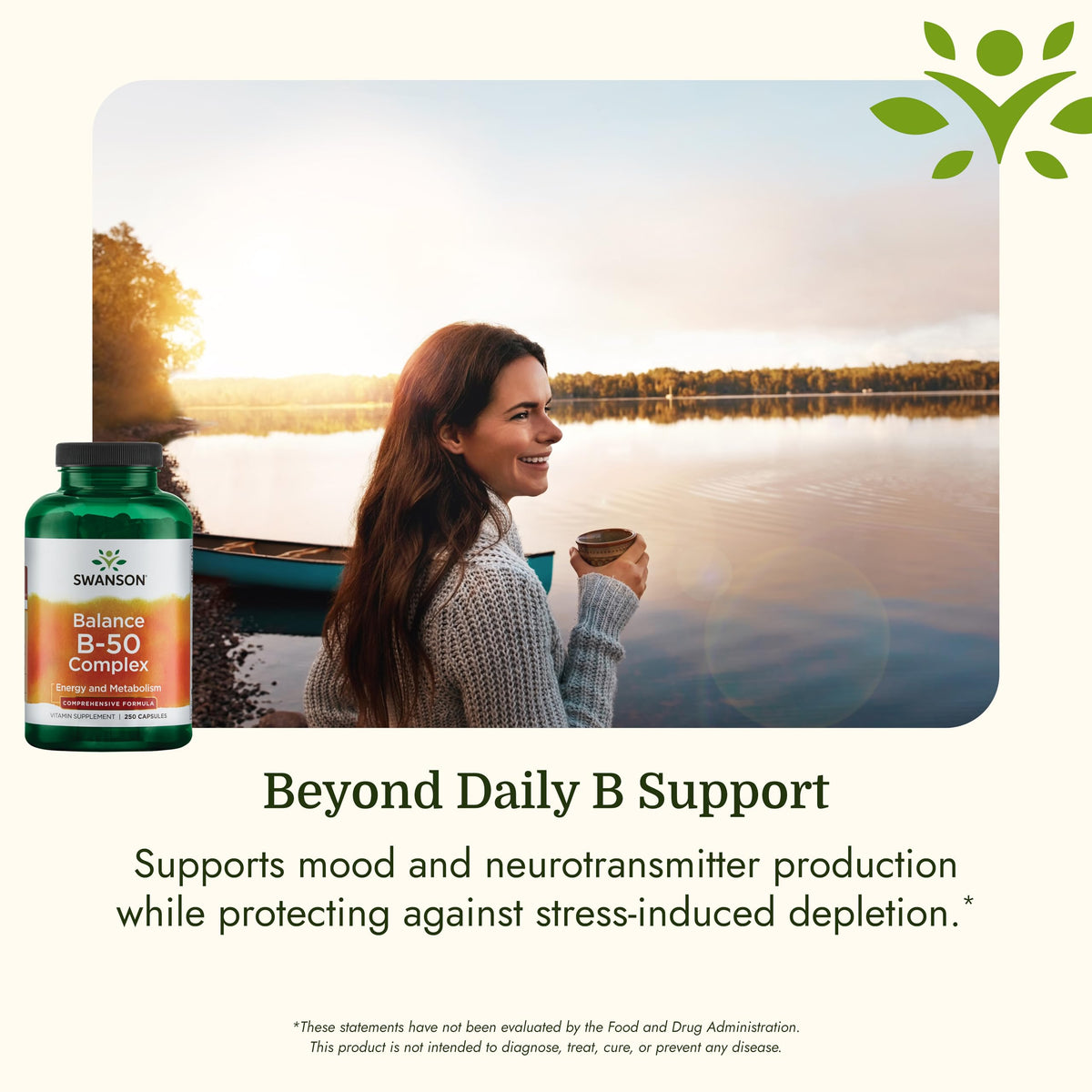 Swanson Complex B-50 250 Capsules sur fond blanc