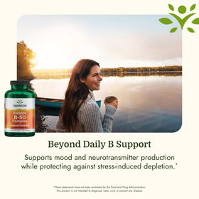 Swanson Complex B-50 250 Capsules sur fond blanc