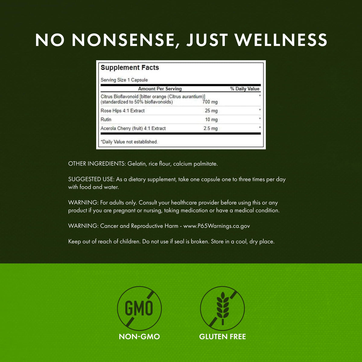 Swanson Complex de Bioflavonoïdes d'Agrumes 250 Capsules - côté
