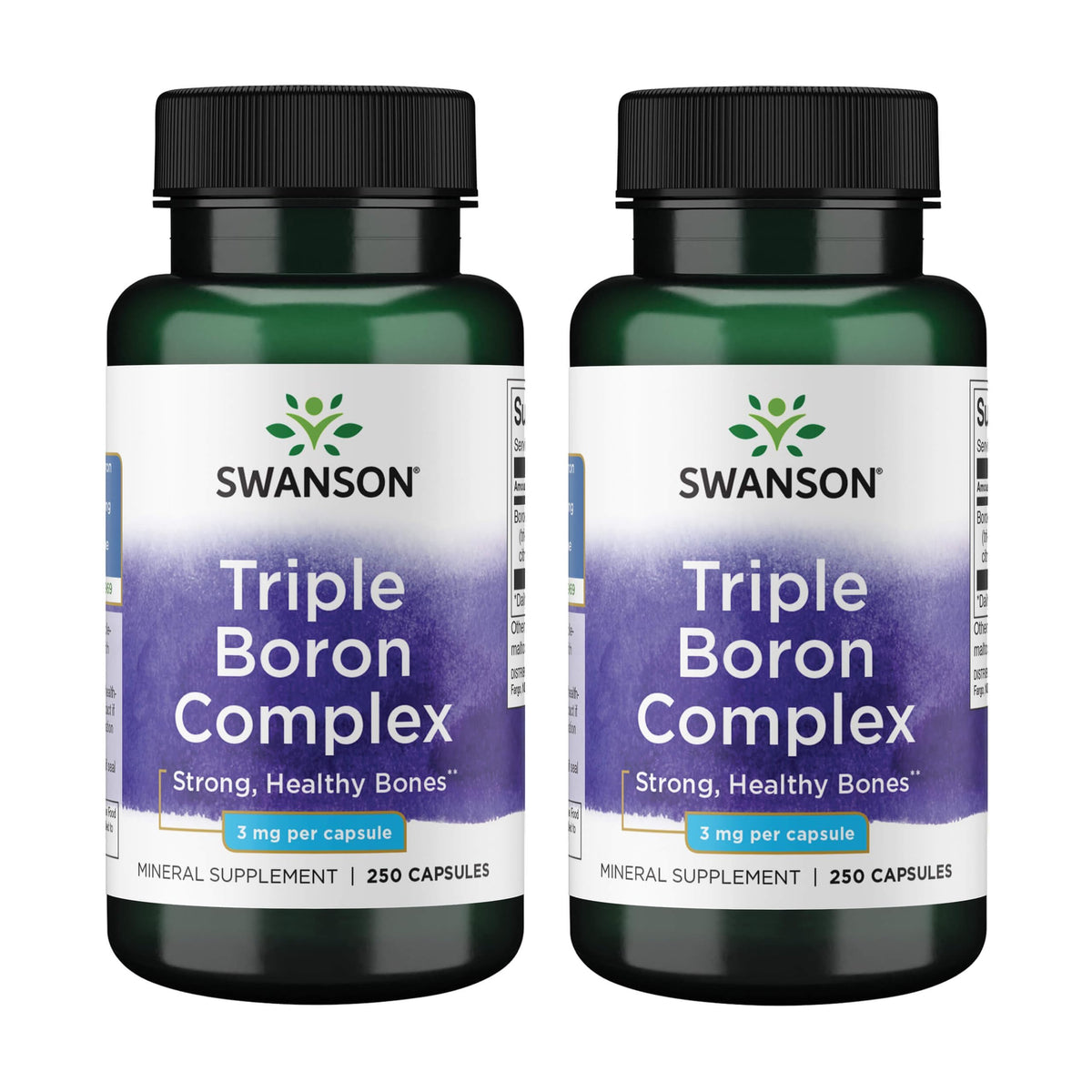 Swanson Complex de Boron Triple 250 Caps, vue de face
