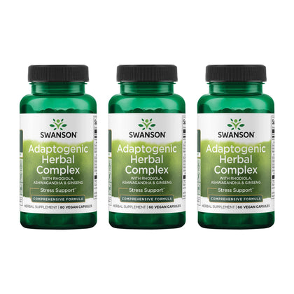 Swanson Complex Rhodiola Ashwagandha 60 Capsules vue avant