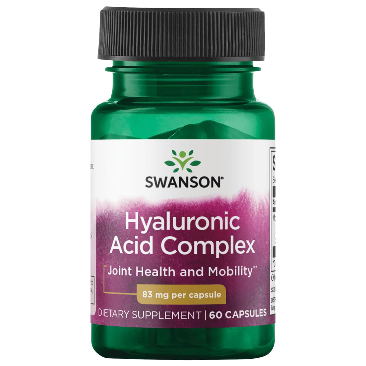 Swanson Complexe Acide Hyaluronique 60 Capsules vue de face