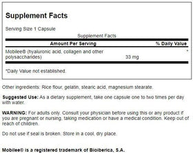 Swanson Complexe d'Acide Hyaluronique 33 mg capsules à l'intérieur du flacon