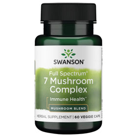 Swanson complexe de 7 champignons 60 capsules végétales, vue de l'avant