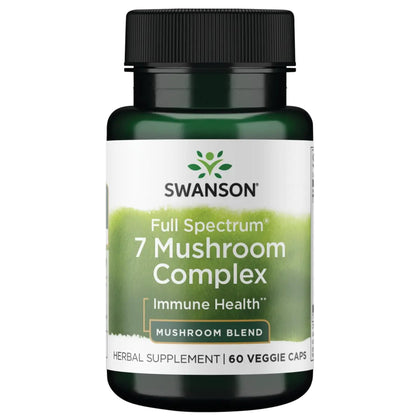 Swanson complexe de 7 champignons 60 capsules végétales, vue de l'avant