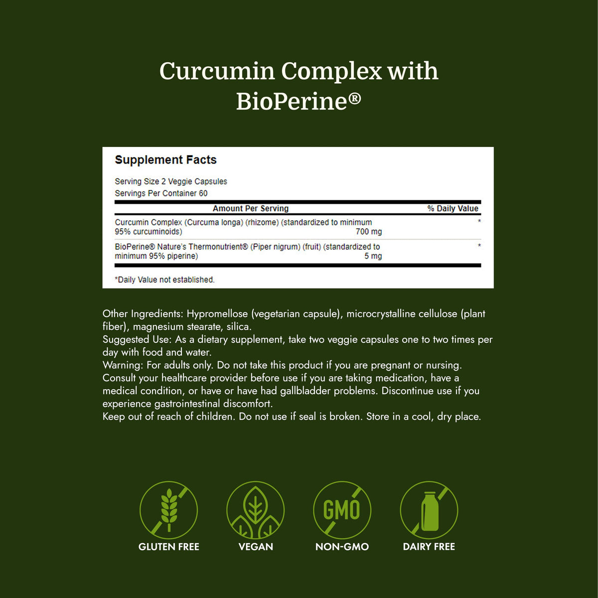 Swanson Complexe de Curcuma 120 Capsules Végétales - capsules individuelles