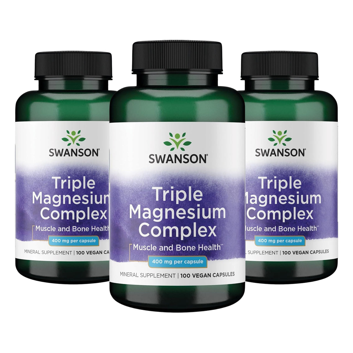 Swanson Complexe de Magnésium Triple 400 mg boîte avant