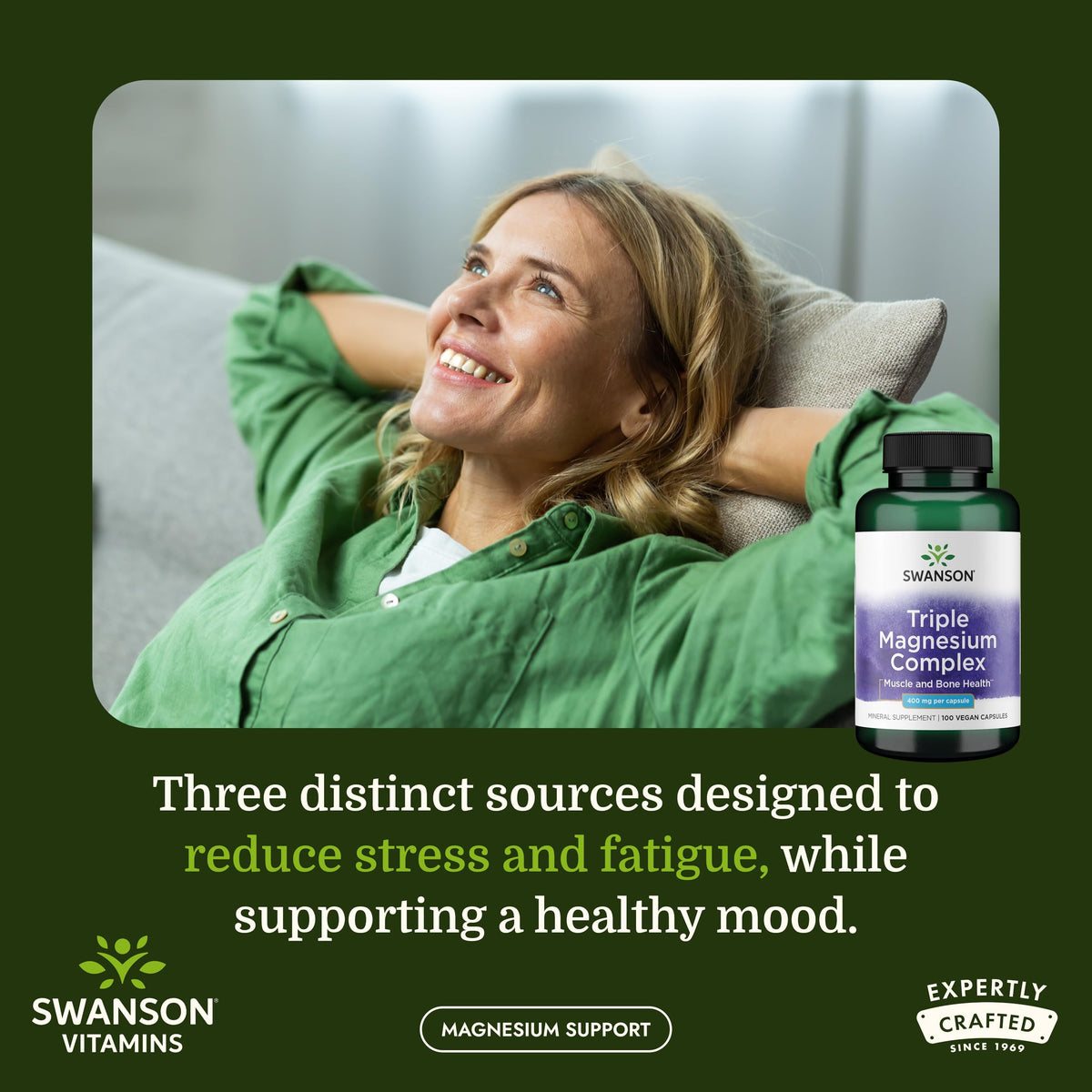 Swanson Complexe de Magnésium Triple 400 mg capsules