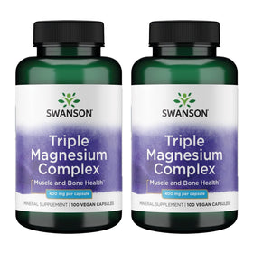 Swanson Complexe de Magnésium Triple 400 mg, vue avant du flacon