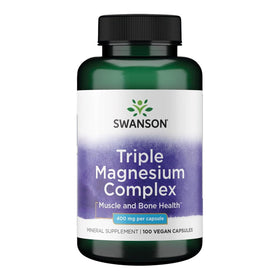 Swanson Complexe de Magnésium Triple 400mg 100 Capsules - vue avant
