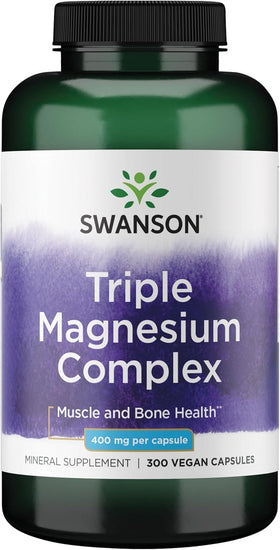 Swanson Complexe de Magnésium Triples 400 mg, boîte vue de face