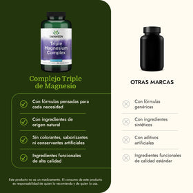 Swanson Complexe de Magnésium Triples 400 mg, capsules dans une main