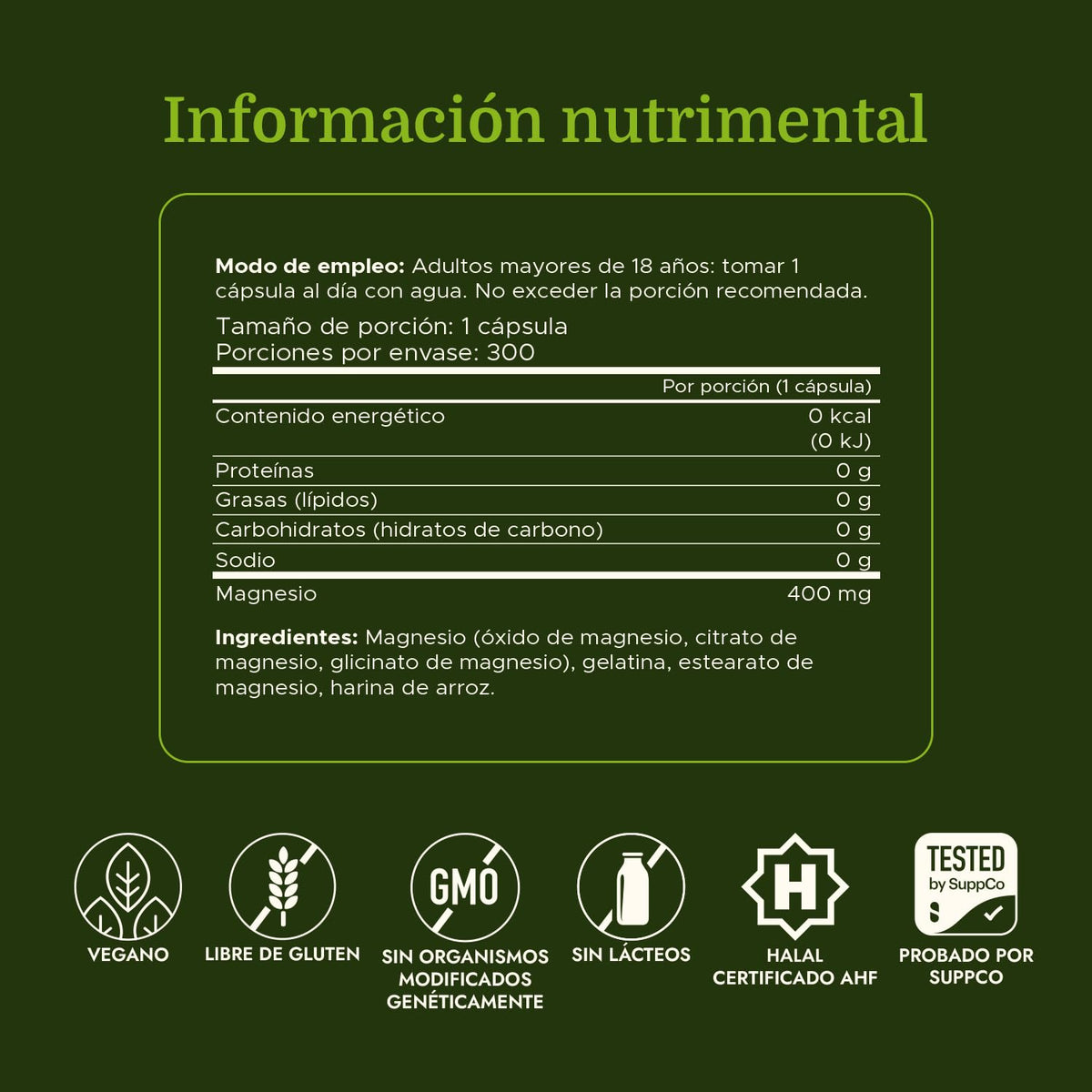 Swanson Complexe de Magnésium Triples 400 mg, capsules sur une table