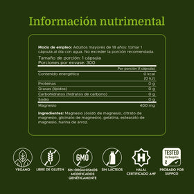 Swanson Complexe de Magnésium Triples 400 mg, capsules sur une table