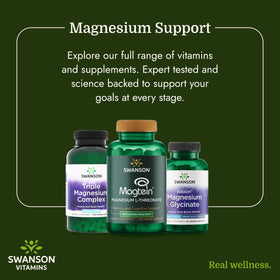 Swanson Complexe de Magnésium Triples 400 mg - gélules dans une main