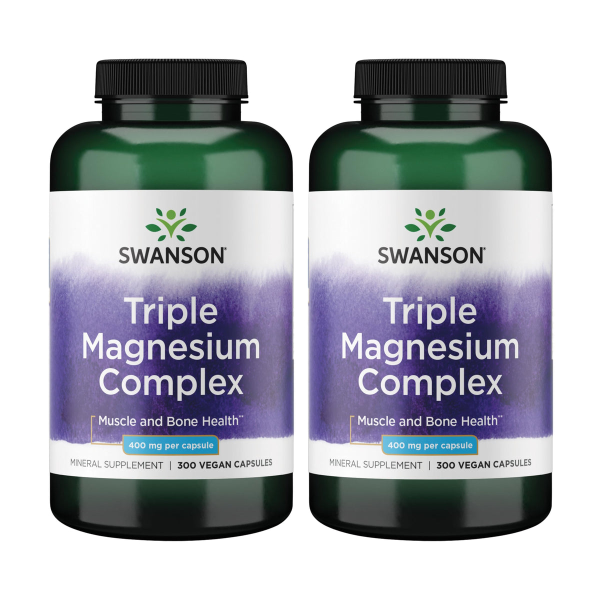 Swanson Complexe de Magnésium Triples 400 mg, vue de face