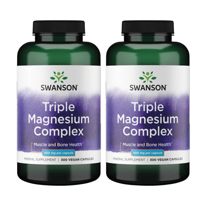 Swanson Complexe de Magnésium Triples 400 mg, vue de face