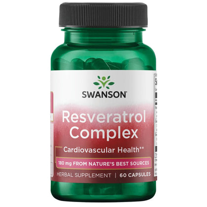 Swanson Complexe de Resvératrol 60 capsules vue de face