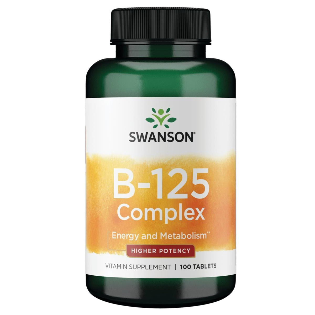 Swanson complexe de vitamines B-125 100 comprimés vue de face