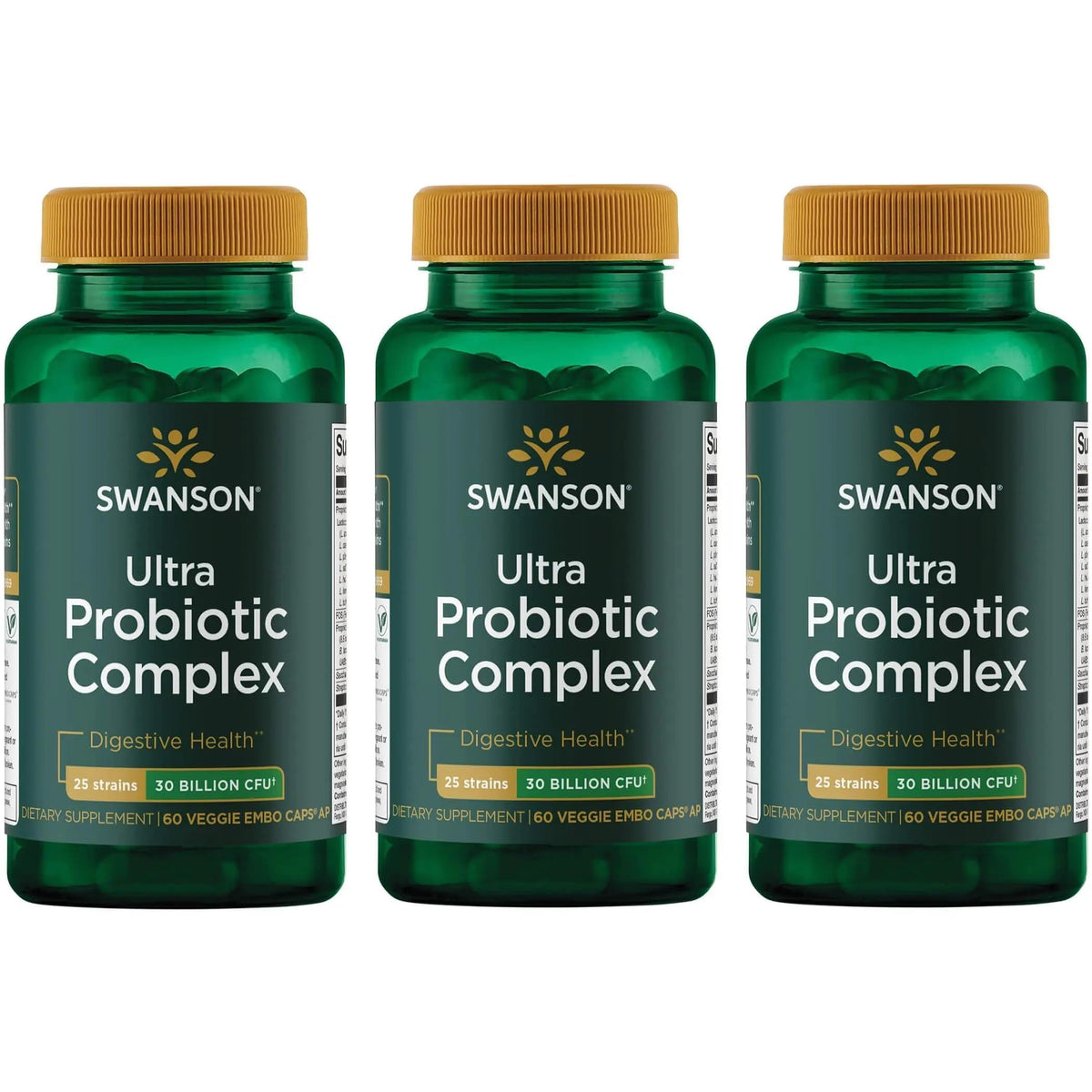 Swanson complexe probiotique 30 milliards CFU 60 capsules végétales vue avant