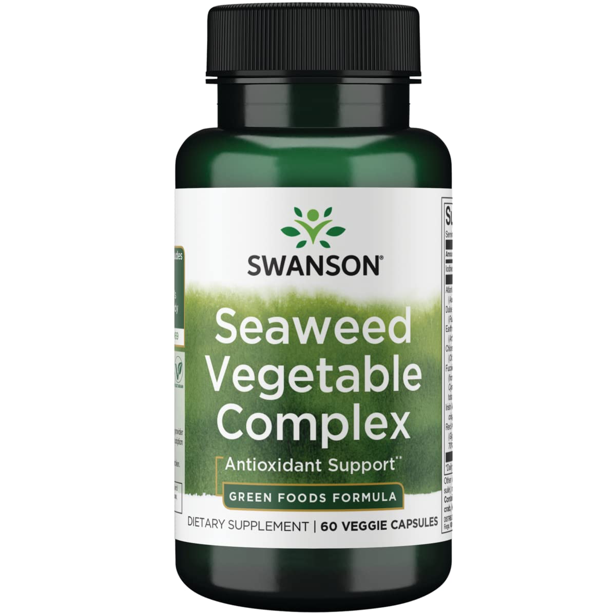 Swanson Complexe Végétal d'Algues Vertes 60 Capsules Végétales - vue avant