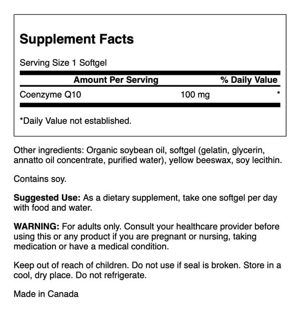 Swanson CoQ10 100 mg gélule molle sur une cuillère