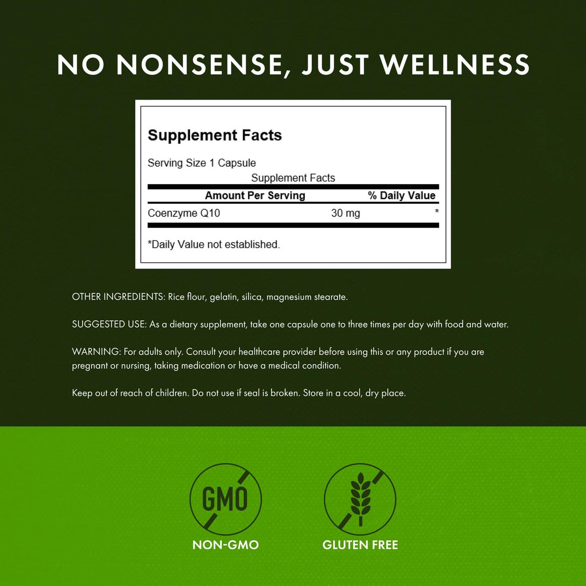 Swanson CoQ10 30 mg capsules packaging