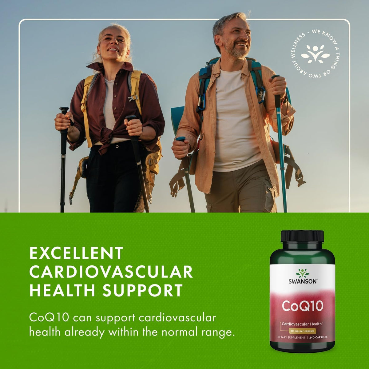 Swanson CoQ10 30 mg capsules with water