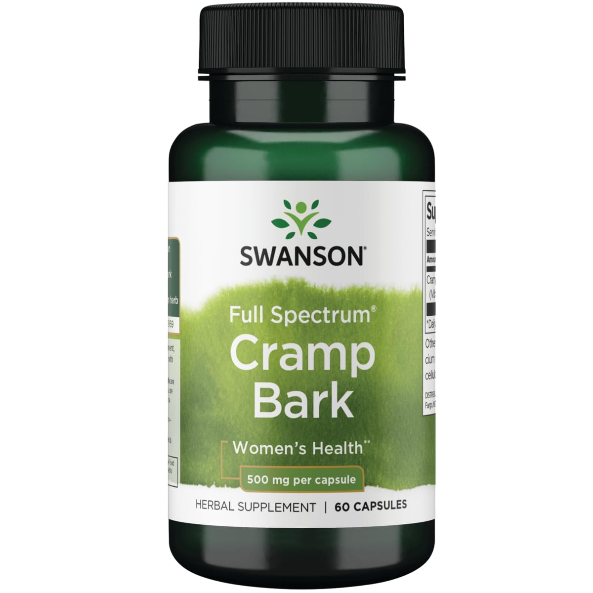 Swanson Cramp Bark 500 mg 60 Capsules - vue avant