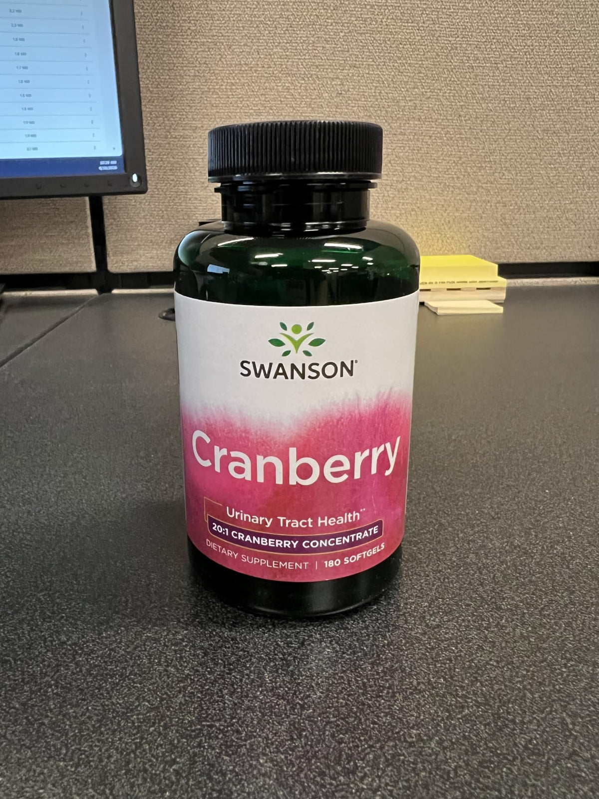 Swanson Cranberry 180 gélules, étiquette détaillée