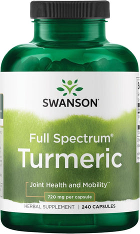 Swanson Curcuma Curcumine 240 capsules végétales, vue de face