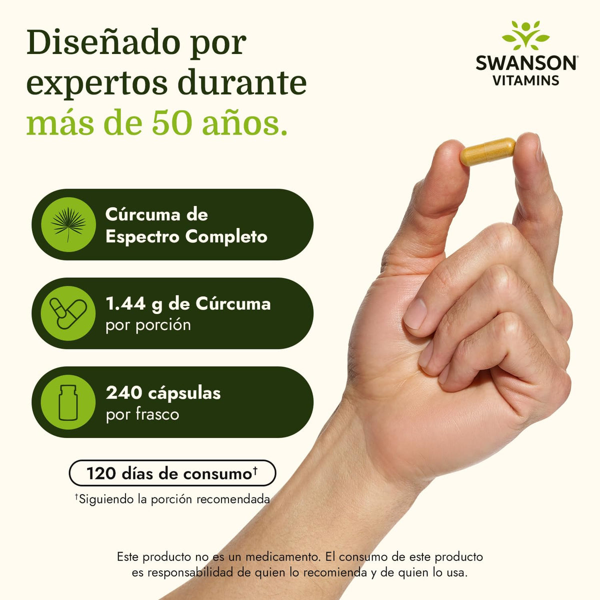 Swanson Curcuma Curcumine, capsules dans un bol