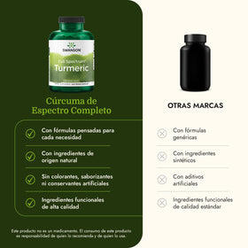 Swanson Curcuma Curcumine, capsules sur une table en bois