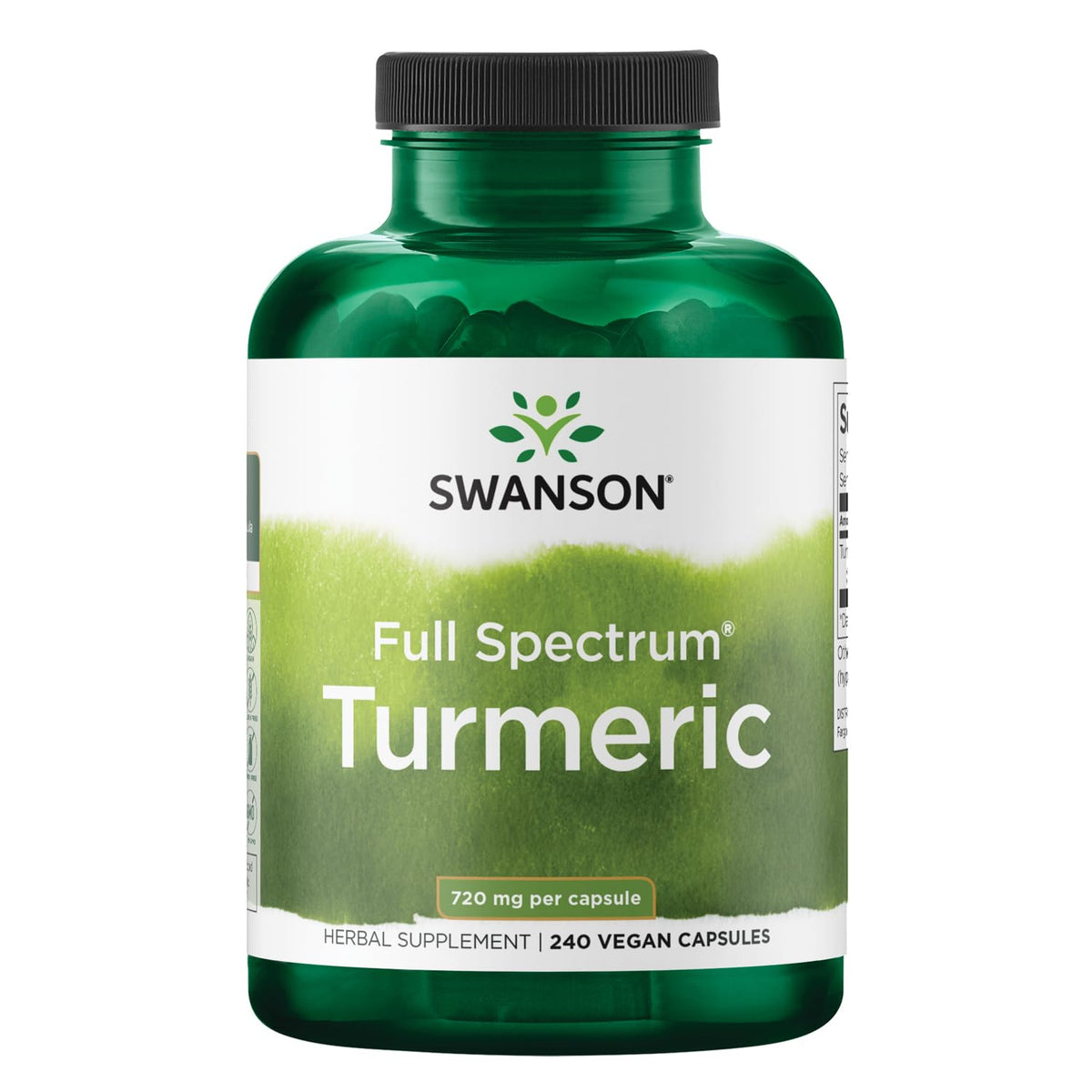 Swanson Curcuma Curcumine capsules, vue rapprochée des capsules