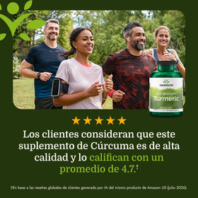 Swanson Curcuma Curcumine, étiquette avec informations nutritionnelles