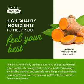 Swanson Curcuma Full Spectrum, gélules sur un fond neutre