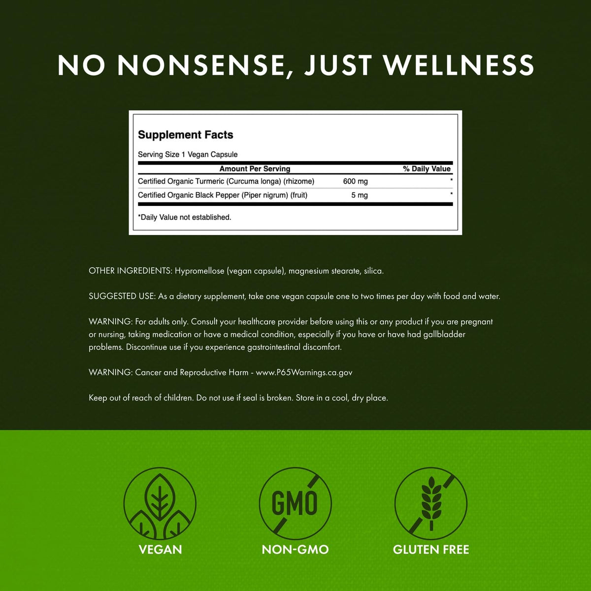 Swanson Curcuma & Poivre Noir capsules végétales